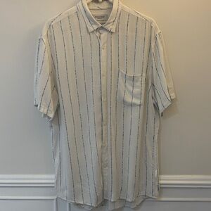 Industrie Clothing Cream and Blue Striped Button-Down Shirt